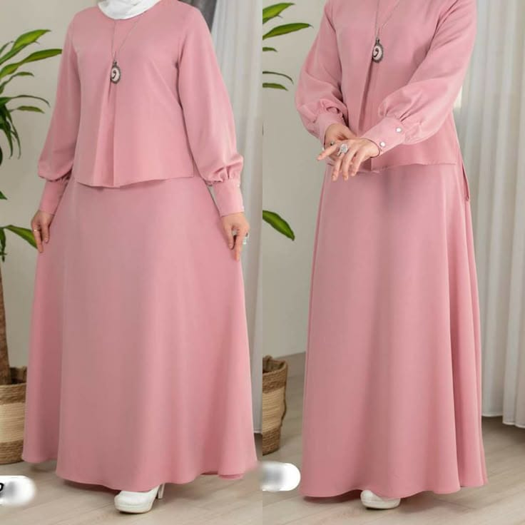 L'Ensemble "Saphira" – Robe Longue Modest Fashion Style 2-Pièce