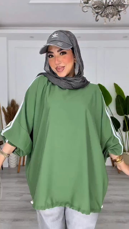 Top oversize kaki - vue rapprochée